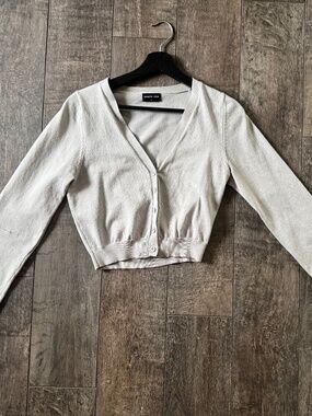 Grey button-up cardigan